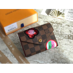 Replica Louis Vuitton Brown Damier Ebene Patch Victorine Wallet