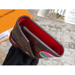 Replica Louis Vuitton Brown Damier Ebene Patch Victorine Wallet