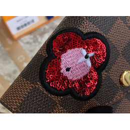 Replica Louis Vuitton Brown Damier Ebene Patch Victorine Wallet