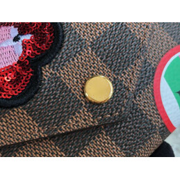 Replica Louis Vuitton Brown Damier Ebene Patch Victorine Wallet