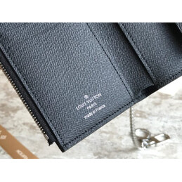 Replica Louis Vuitton Black Monogram Supreme Rivets Chain Compact Wallet