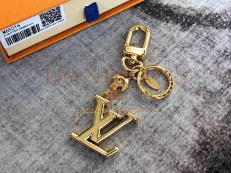 Replica Louis Vuitton Gold LV Initials Key Holder Charm