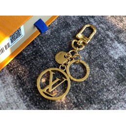 Replica Louis Vuitton Gold Round LV Logo Key Holder Charm
