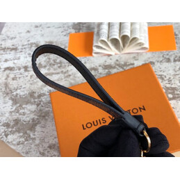 Replica Louis Vuitton Black Strap Gold Double Ring Key Holder Charm