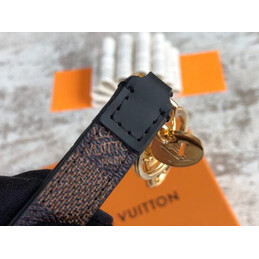 Replica Louis Vuitton Black Strap Gold Double Ring Key Holder Charm