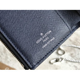 Replica Louis Vuitton Black Epi Leather Supreme Chain Compact Wallet