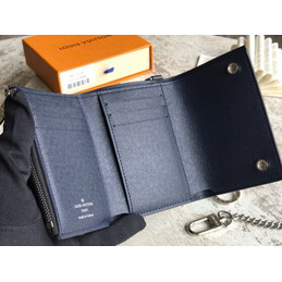 Replica Louis Vuitton Black Epi Leather Supreme Chain Compact Wallet