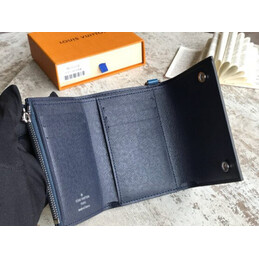 Replica Louis Vuitton Blue Epi Leather Supreme Chain Compact Wallet