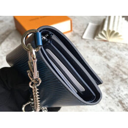 Replica Louis Vuitton Blue Epi Leather Supreme Chain Compact Wallet