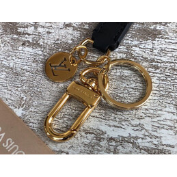 Replica Louis Vuitton Brown Monogram Strap Gold Key Holder Charm