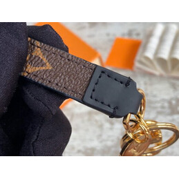 Replica Louis Vuitton Brown Monogram Strap Gold Key Holder Charm