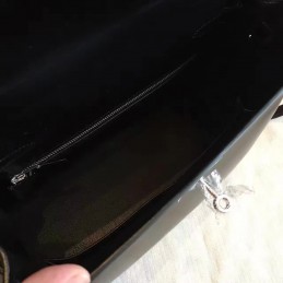 Replica Hermes Black Kelly 28 Palladium Hardware Bag