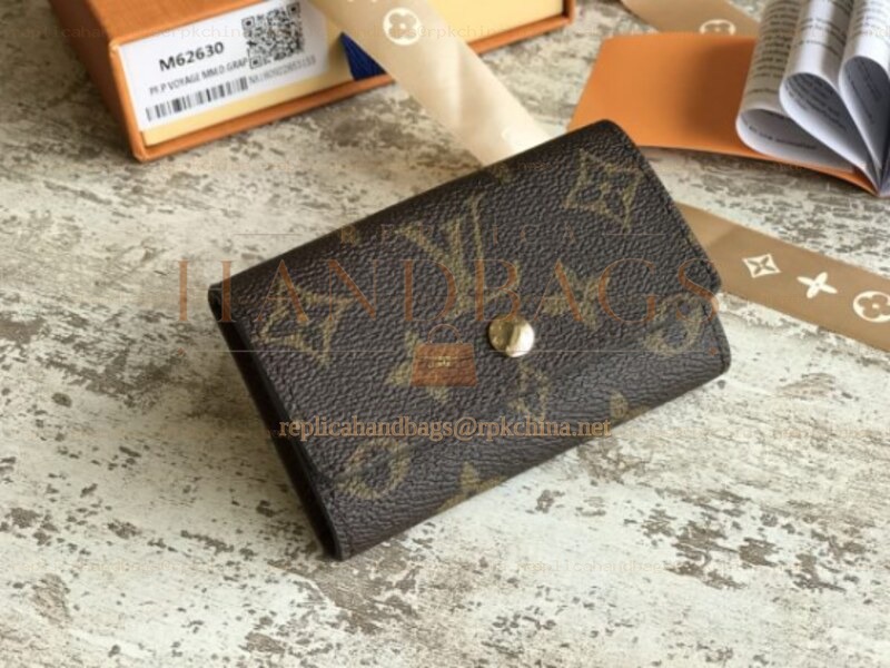 Replica Louis Vuitton Brown Monogram Brown Interior 6 Key Holder