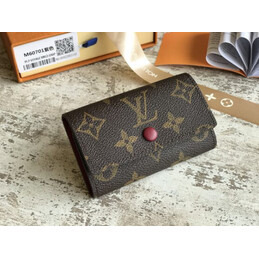 Replica Louis Vuitton Brown Monogram Burgundy Interior 6 Key Holder