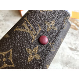 Replica Louis Vuitton Brown Monogram Burgundy Interior 6 Key Holder
