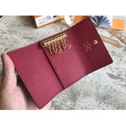 Replica Louis Vuitton Brown Monogram Burgundy Interior 6 Key Holder