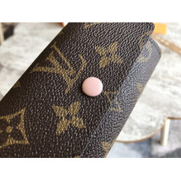 Replica Louis Vuitton Brown Monogram Pale Pink Interior 6 Key Holder
