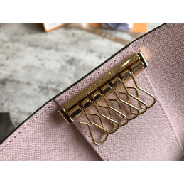 Replica Louis Vuitton Brown Monogram Pale Pink Interior 6 Key Holder