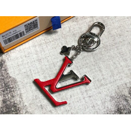 Replica Louis Vuitton Red Silver LV Initials Key Holder Charm