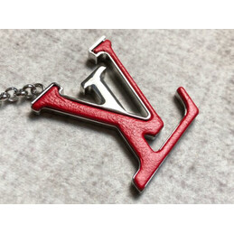 Replica Louis Vuitton Red Silver LV Initials Key Holder Charm