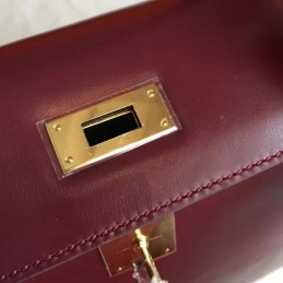 Replica Hermes Burgundy Kelly 28 Palladium Hardware Bag