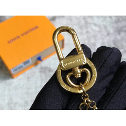 Replica Louis Vuitton Gold Blue Round LV Key Holder Charm