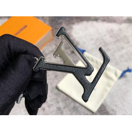Replica Louis Vuitton Black Silver LV Initials Key Holder Charm