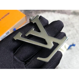 Replica Louis Vuitton Black Silver LV Initials Key Holder Charm