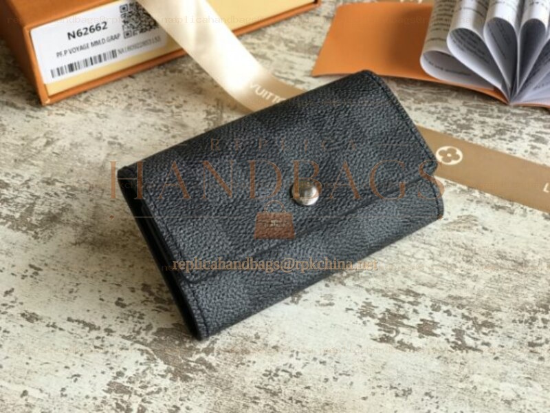 Replica Louis Vuitton Damier Graphite 6 Key Holder