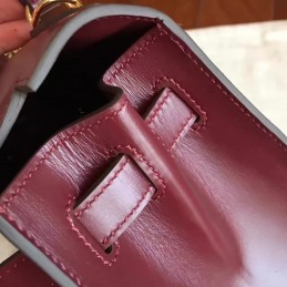 Replica Hermes Burgundy Kelly 28 Palladium Hardware Bag