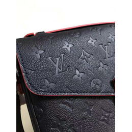 Replica Louis Vuitton Navy Blue Embossed Monogram Metis Pochette - Style 2
