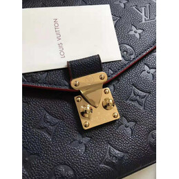 Replica Louis Vuitton Navy Blue Embossed Monogram Metis Pochette - Style 2