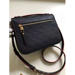 Replica Louis Vuitton Navy Blue Embossed Monogram Metis Pochette - Style 2
