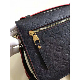 Replica Louis Vuitton Navy Blue Embossed Monogram Metis Pochette - Style 2