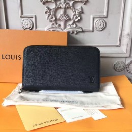 Replica Louis Vuitton Black Taiga Leather Zippy XL Wallet - Style 2