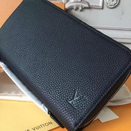 Replica Louis Vuitton Black Taiga Leather Zippy XL Wallet - Style 2