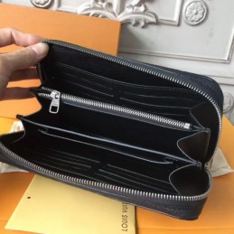 Replica Louis Vuitton Black Taiga Leather Zippy XL Wallet - Style 2