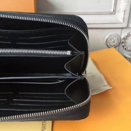 Replica Louis Vuitton Black Taiga Leather Zippy XL Wallet - Style 2