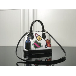 Replica Louis Vuitton Black Multicolor Patch Alma BB
