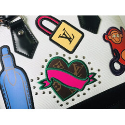 Replica Louis Vuitton Black Multicolor Patch Alma BB