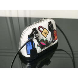 Replica Louis Vuitton Black Multicolor Patch Alma BB