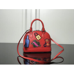 Replica Louis Vuitton Red Multicolor Patch Alma BB