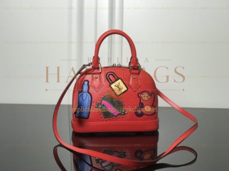 Replica Louis Vuitton Red Multicolor Patch Alma BB