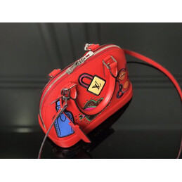 Replica Louis Vuitton Red Multicolor Patch Alma BB