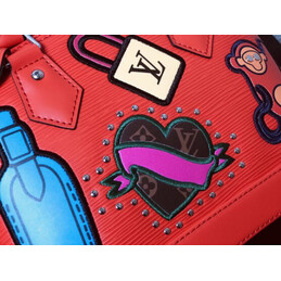 Replica Louis Vuitton Red Multicolor Patch Alma BB