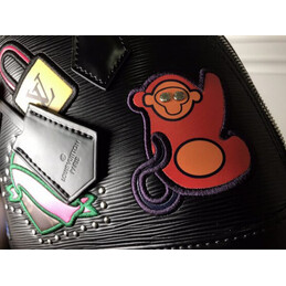 Replica Louis Vuitton Black Pink Patch Alma BB
