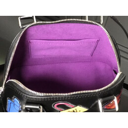 Replica Louis Vuitton Black Pink Patch Alma BB