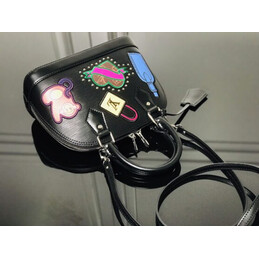 Replica Louis Vuitton Black Pink Patch Alma BB