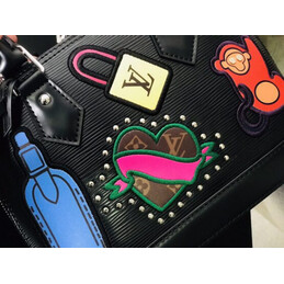 Replica Louis Vuitton Black Pink Patch Alma BB