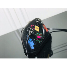 Replica Louis Vuitton Black Pink Patch Alma BB